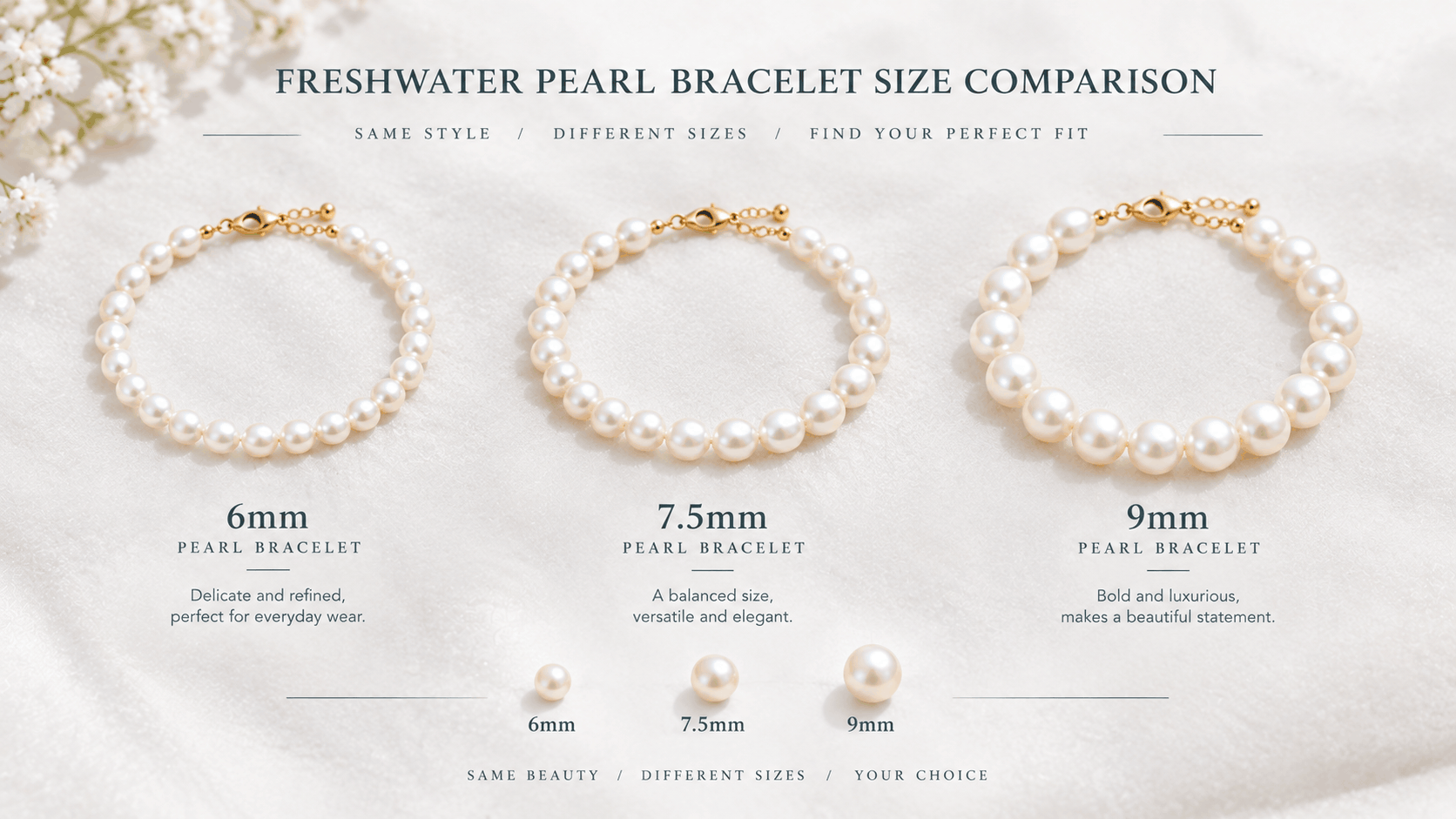 03. Die passende Grösse für ein Süsswasserperlenarmband wählen