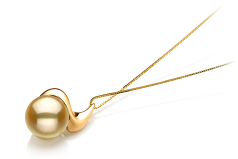 10-11mm AA-Qualität Südsee Perlenanhänger in Rosalie Gold