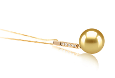 10-11mm AAA-Qualität Südsee Perlenanhänger in 'Janet' - 'Janet' Gold