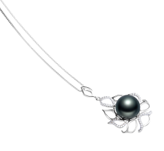 12-13mm AAA-Qualität Tahitisch Perlenanhänger in Calida Schwarz