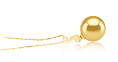 10-11mm AAA-Qualität Südsee Perlenanhänger in Gisela Gold
