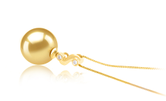 10-11mm AAA-Qualität Südsee Perlenanhänger in Gisela Gold