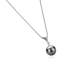 9-10mm AAA-Qualität Tahitisch Perlenanhänger in 'Ailani' Schwarz