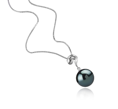 11-12mm AAA-Qualität Tahitisch Perlenanhänger in 'Lorna' → 'Lorna' Schwarz