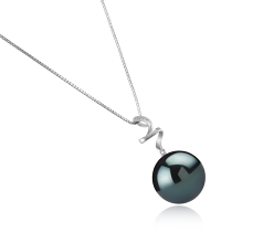 12-13mm AAA-Qualität Tahitisch Perlenanhänger in 'Lydia' - 'Lydia' Schwarz