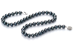 7.5-8mm AA-Qualität Japanische Akoya Perlen Set in Schwarz