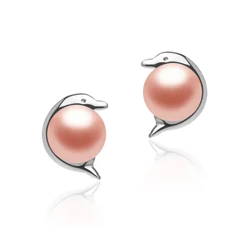 5-6mm AAA-Qualität Süßwasser Paar Ohrringe in Delfin Rosa 5-6mm AAA-Qualität Süßwasser Paar Ohrringe in Delfin Rosa