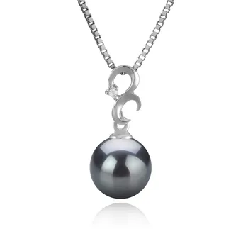 8-9mm AA-Qualität Japanische Akoya Perlenanhänger in Kacey Schwarz 8-9mm AA-Qualität Japanische Akoya Perlenanhänger in Kacey Schwarz