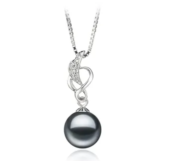 9-10mm AA-Qualität Süßwasser Perlenanhänger in Naomi Schwarz 9-10mm AA-Qualität Süßwasser Perlenanhänger in Naomi Schwarz