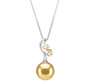 10-11mm AAA-Qualität Südsee Perlenanhänger in Nelia Gold