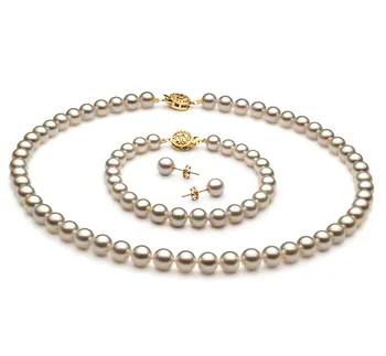 6.5-7mm AAA-Qualität Japanische Akoya Perlen Set in Weiß