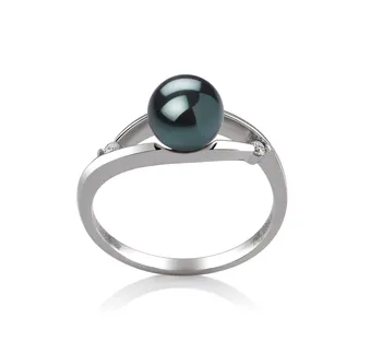 6-7mm AA-Qualität Japanische Akoya Perlenringe in Tanya Schwarz
