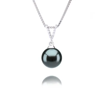9-10mm AAA-Qualität Tahitisch Perlenanhänger in Vondra Schwarz 9-10mm AAA-Qualität Tahitisch Perlenanhänger in Vondra Schwarz